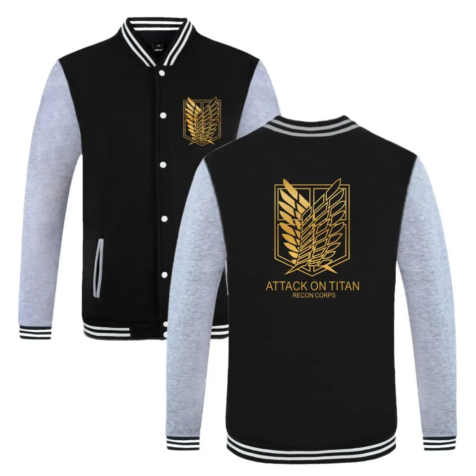Attack Titan Sanqi Allen Jacket Orange Grey Winter Baseball - Image 6