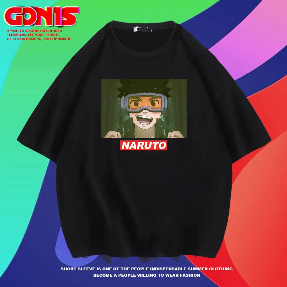 Naruto Anime Men Red Loose Fit T-Shirt - Image 7