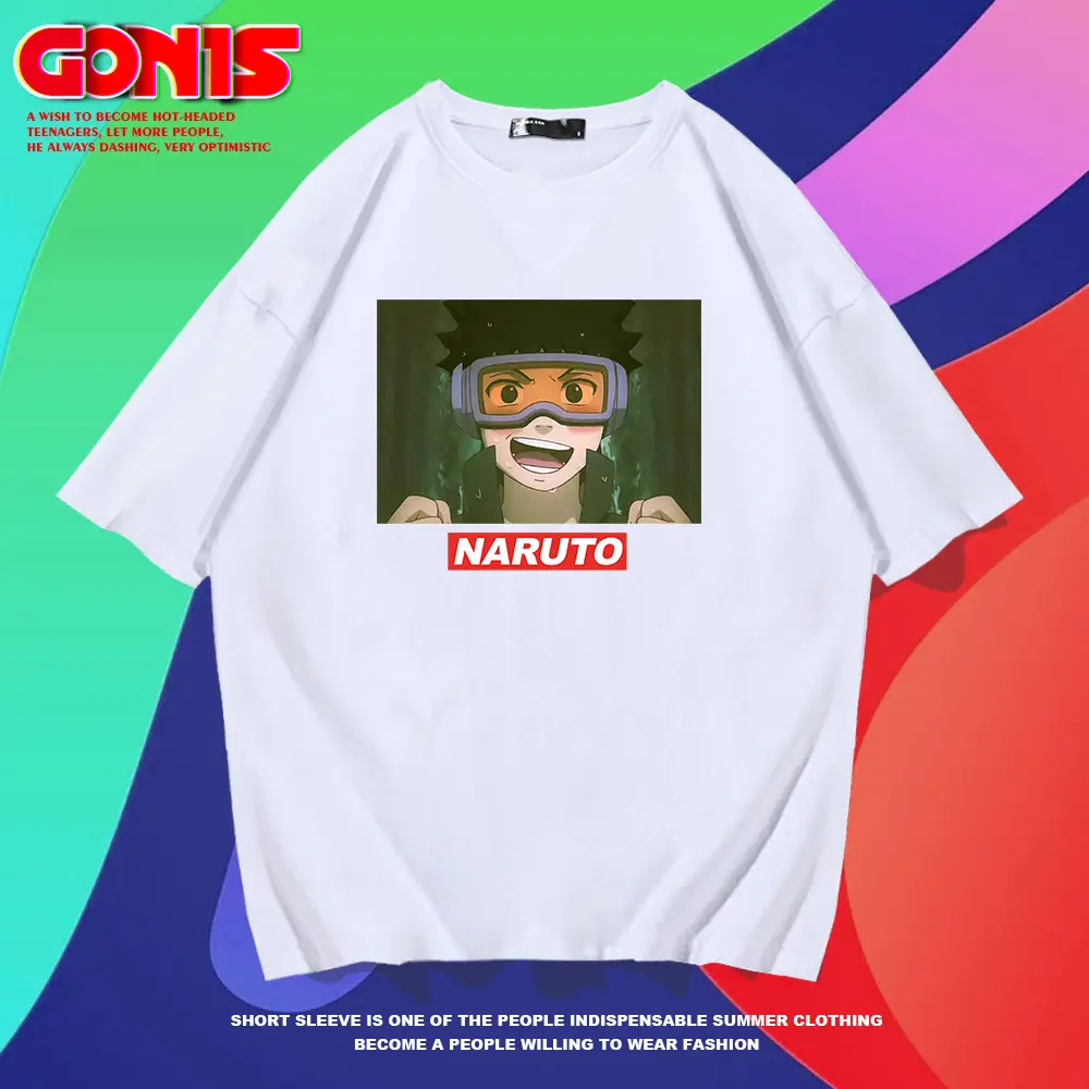Naruto Anime Men Red Loose Fit T-Shirt - Image 8