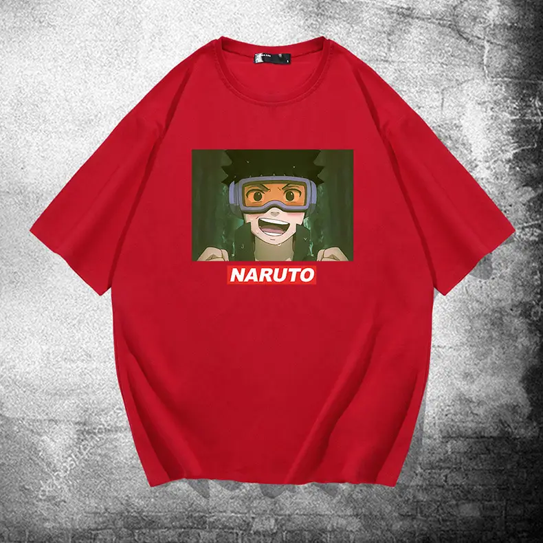 Naruto Anime Men Red Loose Fit T-Shirt - Image 10