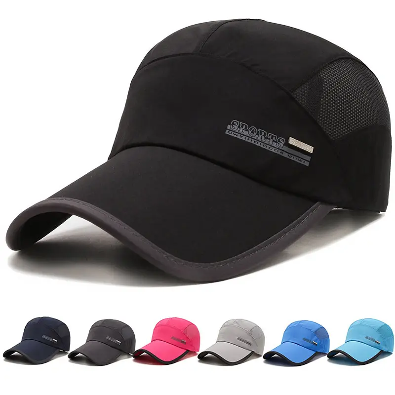 Men's Black Mesh Sun Hat with Adjustable Strap