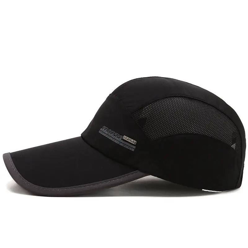 Men's Black Mesh Sun Hat with Adjustable Strap - Image 10