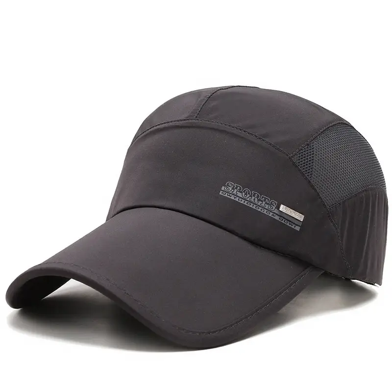 Men's Black Mesh Sun Hat with Adjustable Strap - Image 2