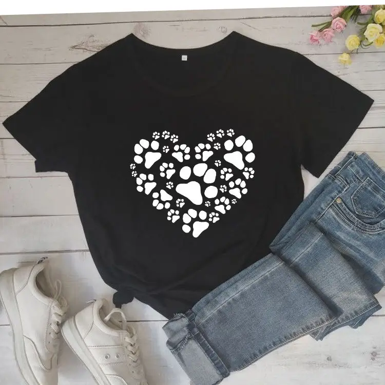 Foreign Trade T-shirt Love Dog Claw Pattern - Image 2