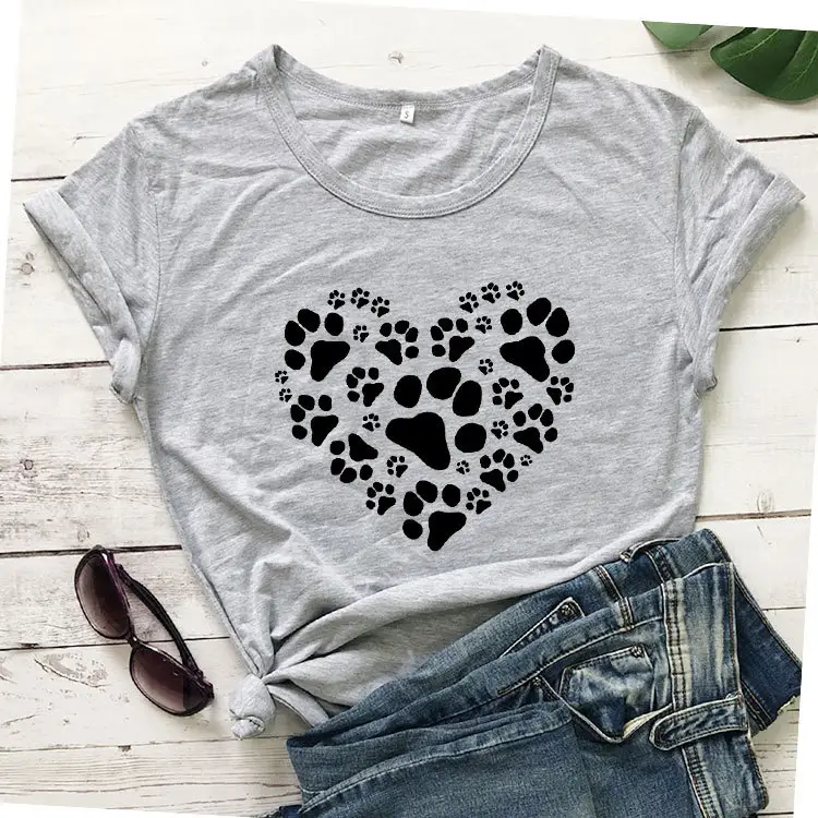 Foreign Trade T-shirt Love Dog Claw Pattern - Image 3
