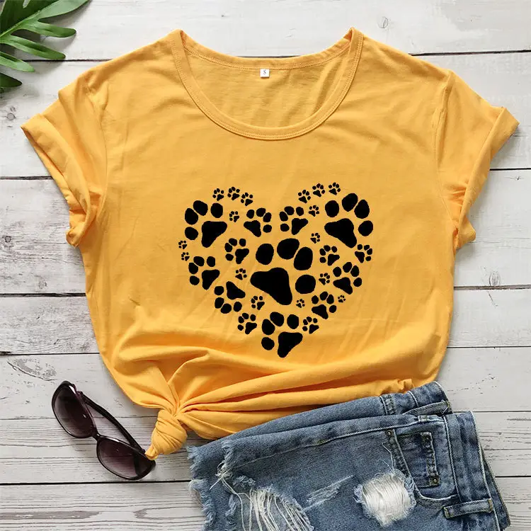 Foreign Trade T-shirt Love Dog Claw Pattern - Image 5