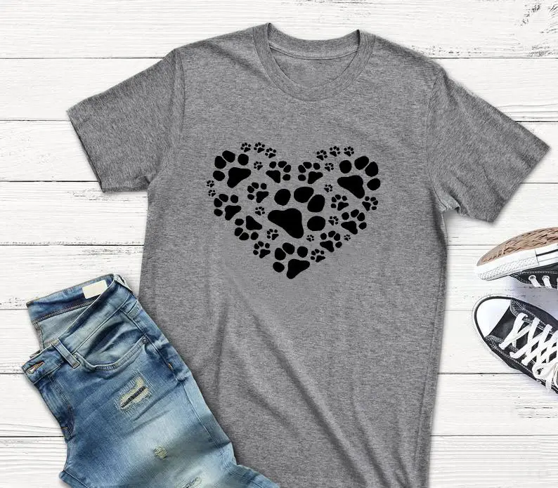 Foreign Trade T-shirt Love Dog Claw Pattern - Image 6