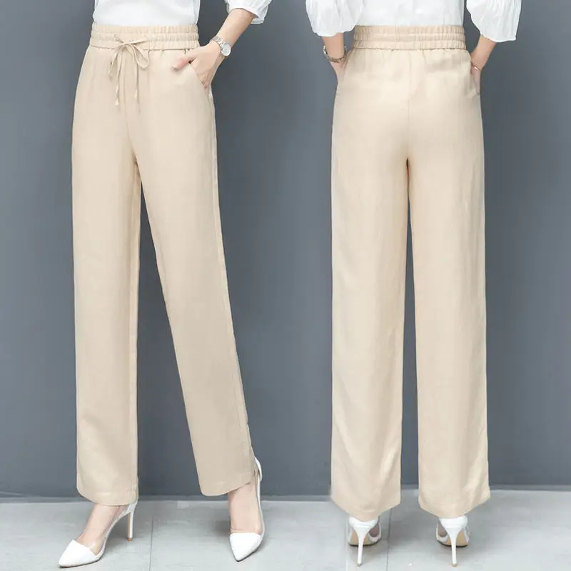 Women's Wide Leg Tencel Jeans Summer Casual Pants