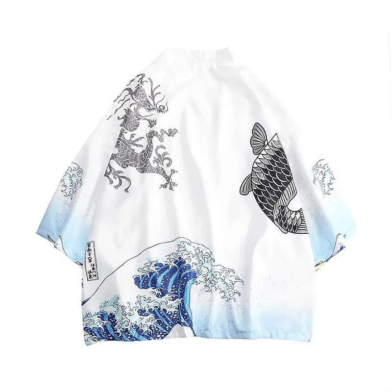 Men's Chinese Style Wave Kimono Large Spring Summer - Image 7