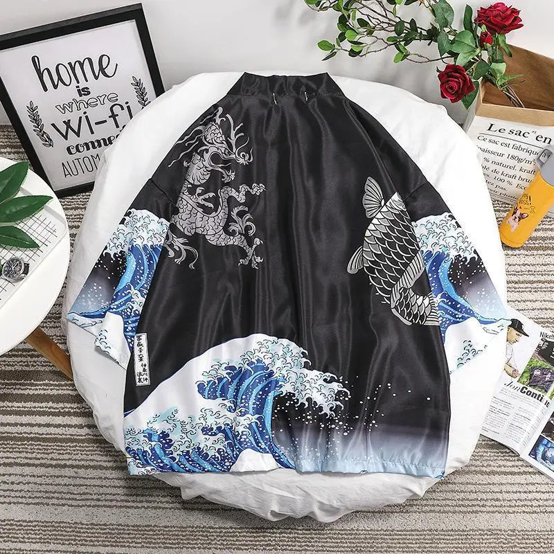 Men's Chinese Style Wave Kimono Large Spring Summer - Image 2