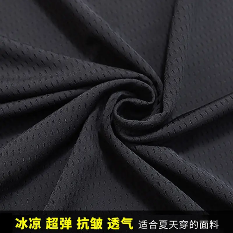 Men's Black Ice Silk Mesh Ankle-Tied Pants - Image 4