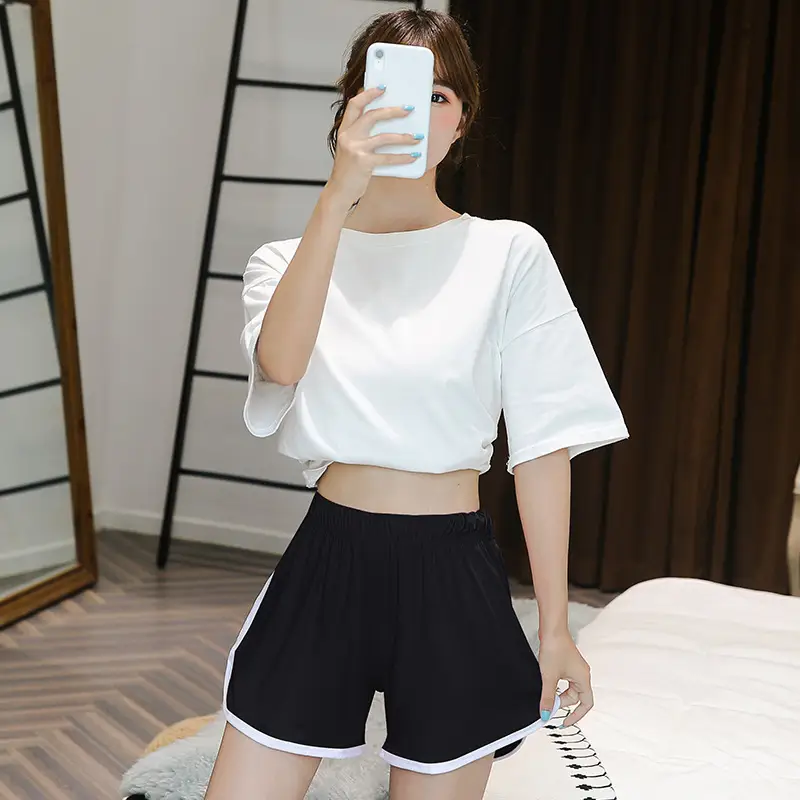 Women Casual Sports Pants White Black High Waist 2020 - Image 8