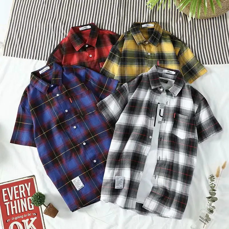 Men's Red Plaid Slim Fit Shirt - Image 5