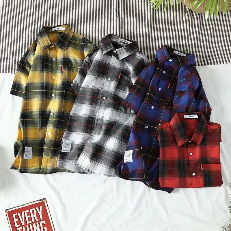 Men's Red Plaid Slim Fit Shirt - Image 6