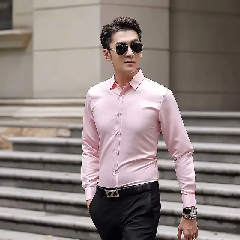 Youth Korean Tide Slim Fit Long Sleeve Shirt - Image 8