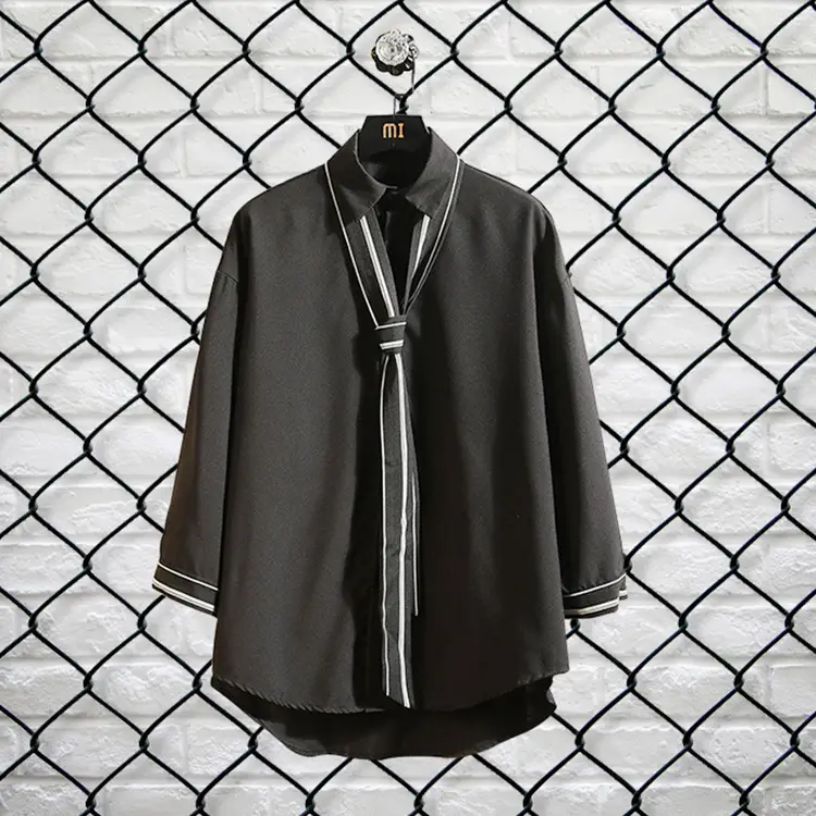 Men's Summer Tie Shirt Seven Point Sleeve Plus Large - Image 4