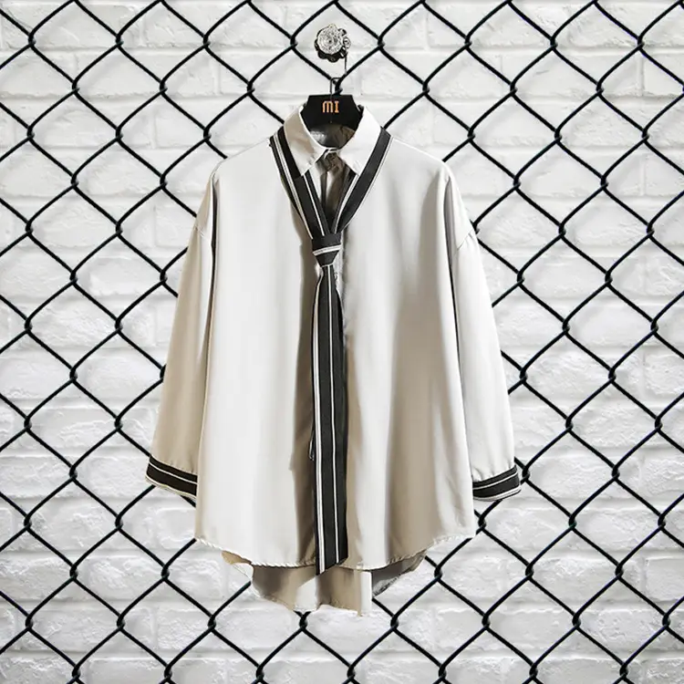 Men's Summer Tie Shirt Seven Point Sleeve Plus Large - Image 6