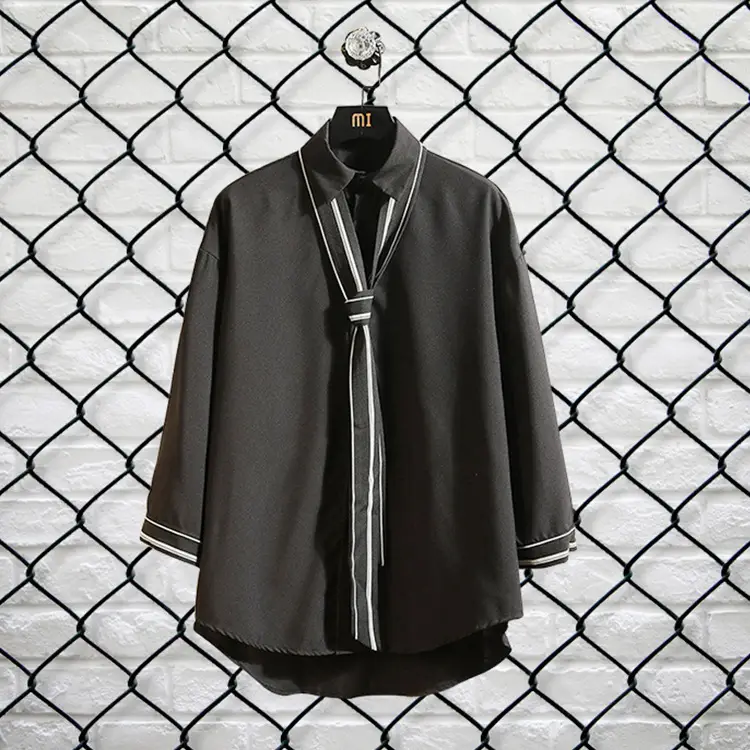 Men's Summer Tie Shirt Seven Point Sleeve Plus Large - Image 2