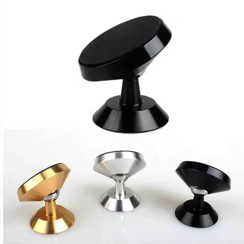 Black Car Phone Magnet with 360° Rotation Gold