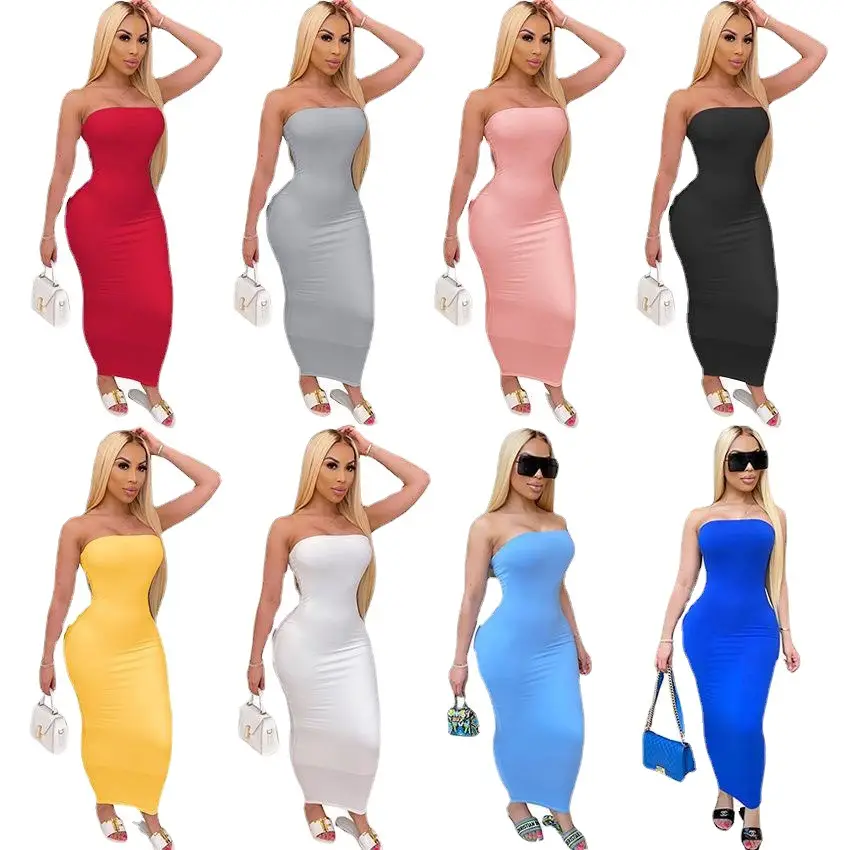 Red Tight Tube Top Women's Dress High Elastic - Image 9