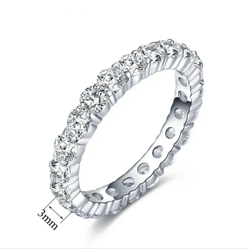 Single Row Full Circle Rhinestone Rings for Women - Image 6