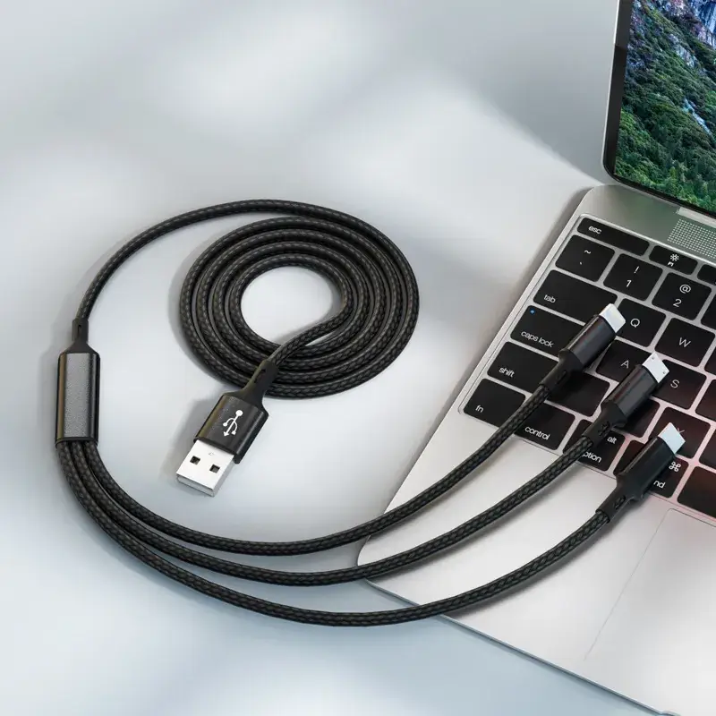 Huawei Apple USB Data Cable Three-in-One Red - Image 4