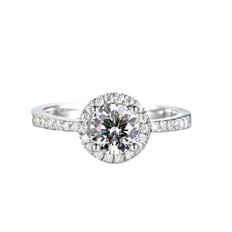 Platinum Moissanite Ring for Women 925 Sterling Silver - Image 5