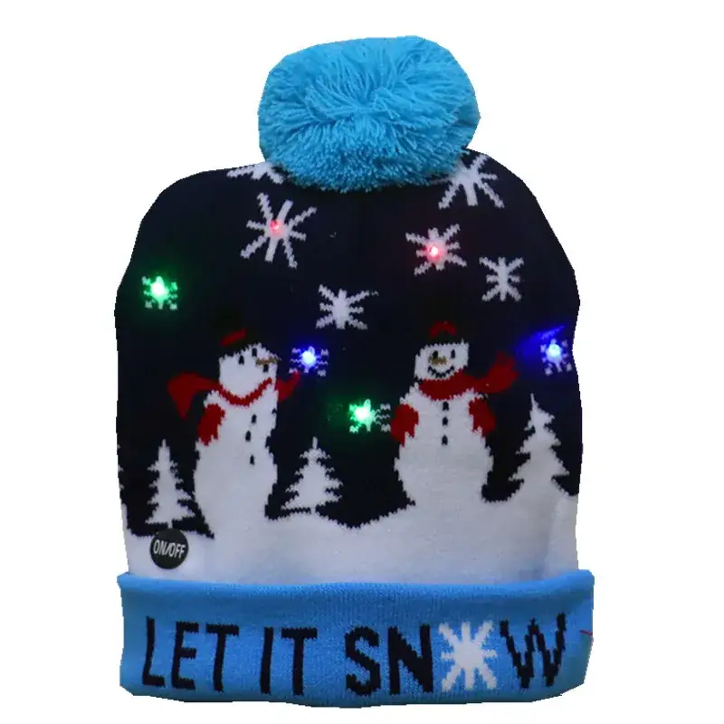 New Christmas Knitted Hat with LED Lights & Colorful Tulle - Image 25