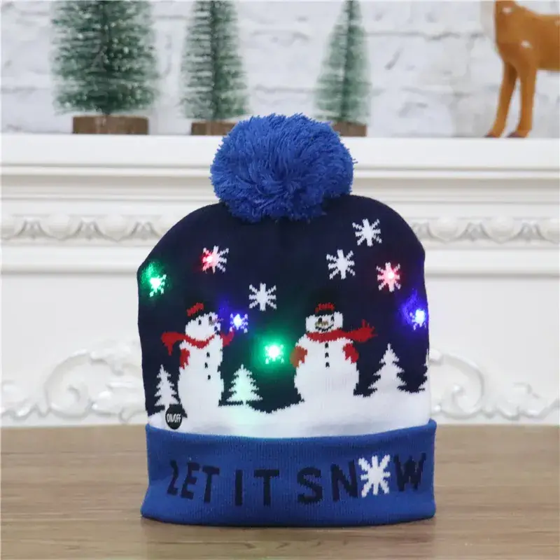New Christmas Knitted Hat with LED Lights & Colorful Tulle - Image 11