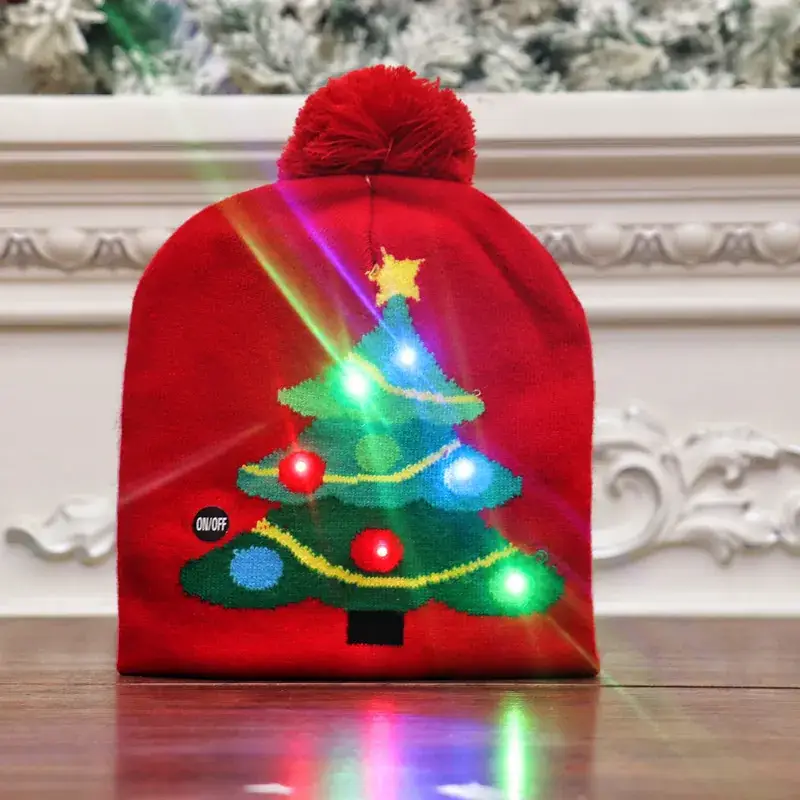 New Christmas Knitted Hat with LED Lights & Colorful Tulle - Image 18
