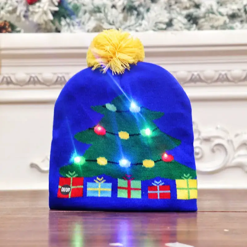New Christmas Knitted Hat with LED Lights & Colorful Tulle - Image 19