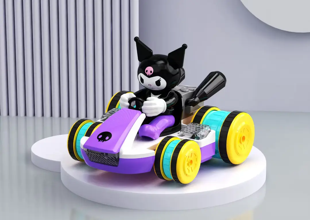 1 Children's Two-Way Remote Control Car Doraemon Kitty Mini Cartoon Remote Control Electric Car Toy