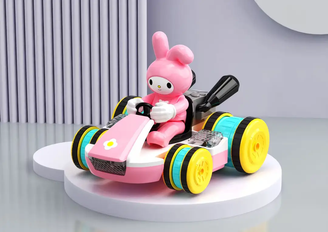 1 Children's Two-Way Remote Control Car Doraemon Kitty Mini Cartoon Remote Control Electric Car Toy