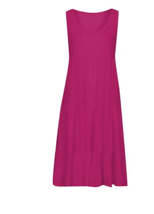 Women's Sleeveless Beach Dress 7 Colors Patchwork Large Hem — feature 11