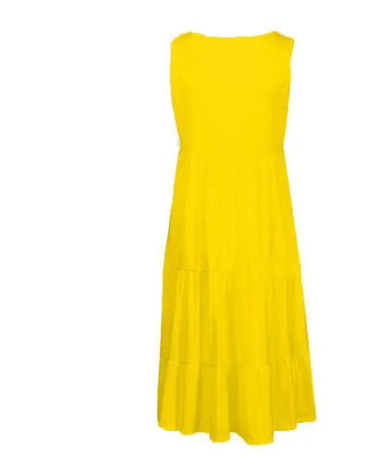 Women's Sleeveless Beach Dress 7 Colors Patchwork Large Hem — feature 4