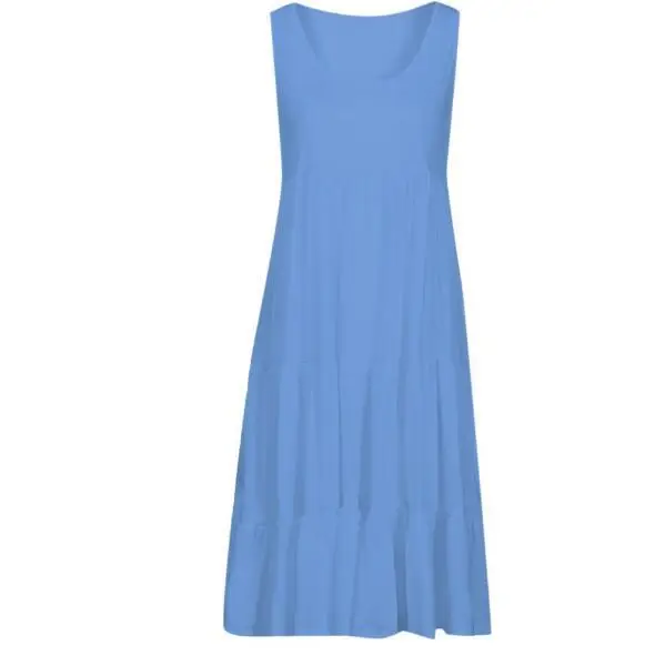Women's Sleeveless Beach Dress 7 Colors Patchwork Large Hem — feature 5