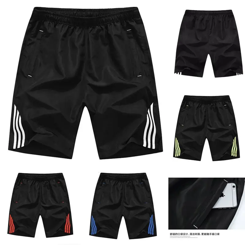 Men's Black Blue Striped Quick-Drying Shorts - Image 5