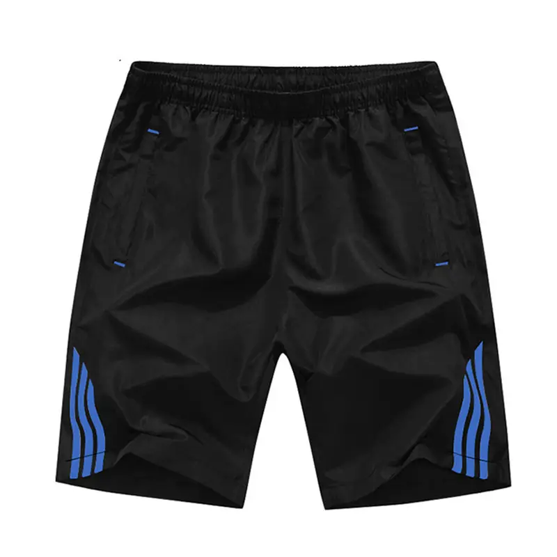 Men's Black Blue Striped Quick-Drying Shorts - Image 4