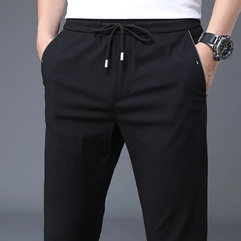 Men Summer Thin Casual Pants Light Grey 2020 - Image 7