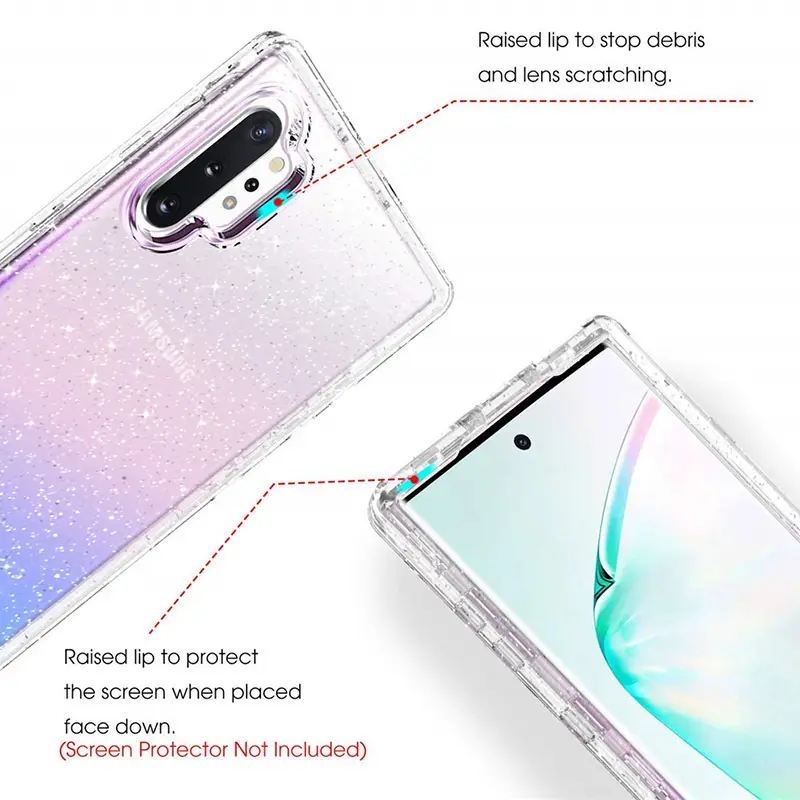 Purple Glitter 3-in-1 Phone Case for Samsung Note 10 Plus — feature 6