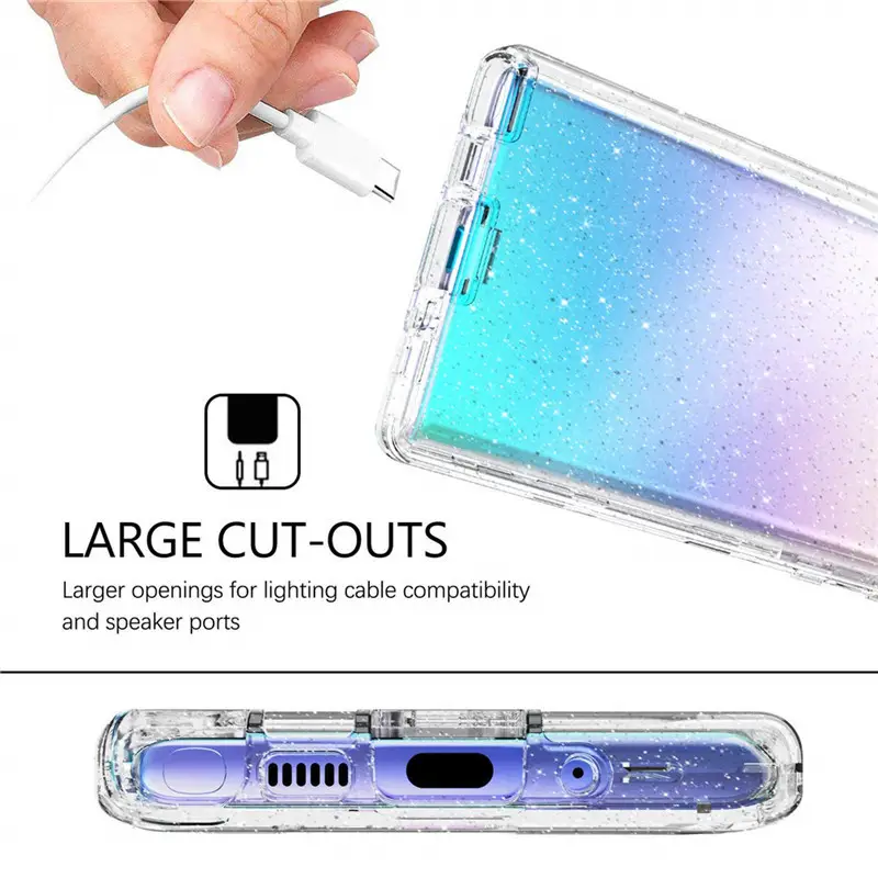 Purple Glitter 3-in-1 Phone Case for Samsung Note 10 Plus — feature 8