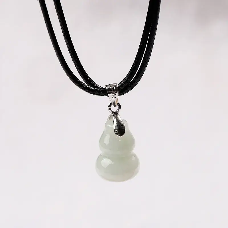 Chinese Style Jade Gourd Pendant Women's Natural Arous White - Image 3