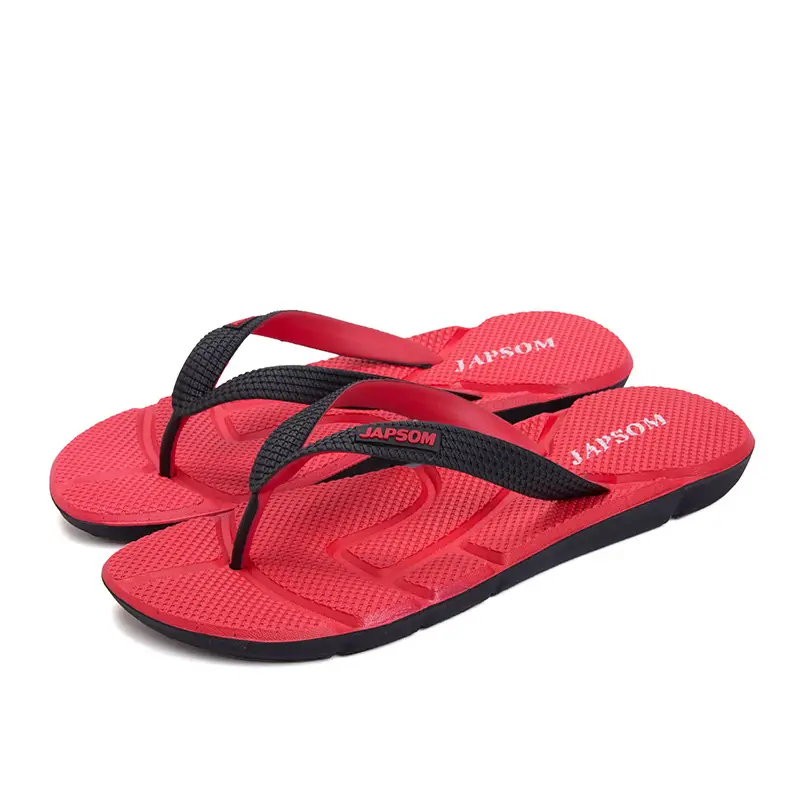 Red Beach Flip-Flops for Men Large Size Non-Slip