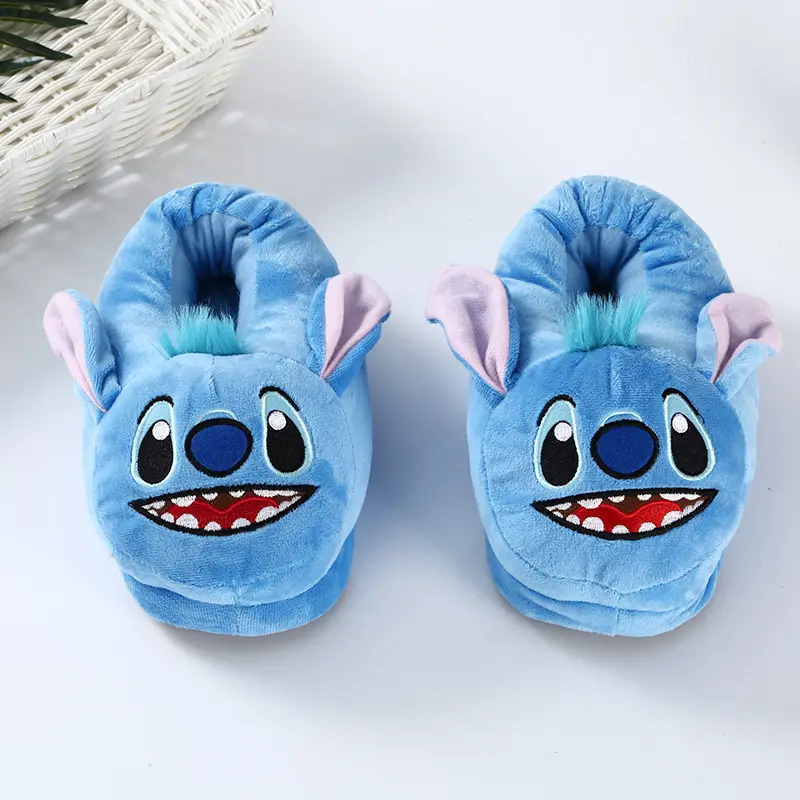 Wholesale Cross-Border New Lilo & Stitch Plush Slippers Cartoon Couple Home Full-Cover Warm Cotton Slippers