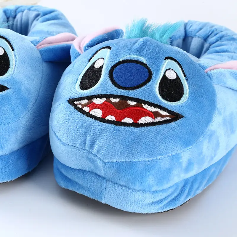 Wholesale Cross-Border New Lilo & Stitch Plush Slippers Cartoon Couple Home Full-Cover Warm Cotton Slippers