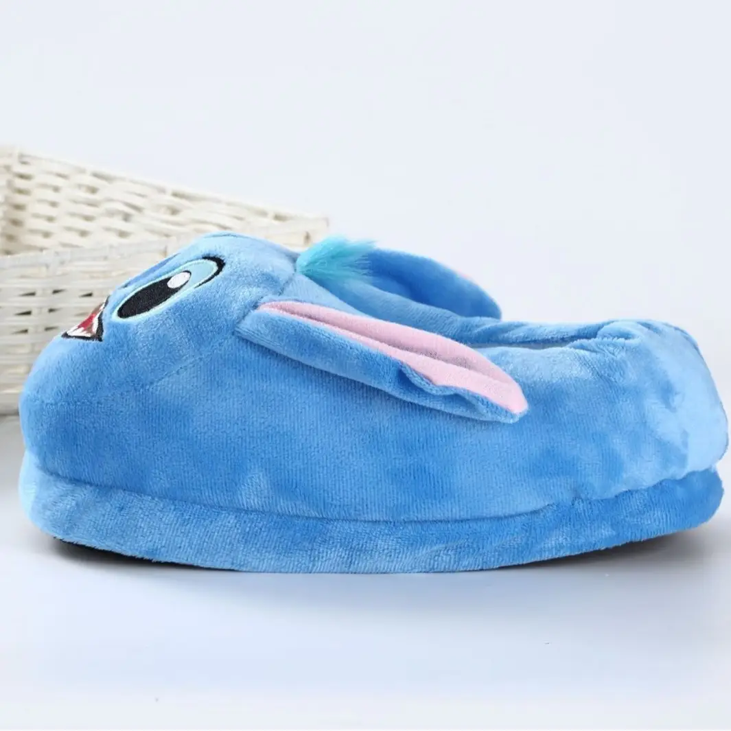 Wholesale Cross-Border New Lilo & Stitch Plush Slippers Cartoon Couple Home Full-Cover Warm Cotton Slippers