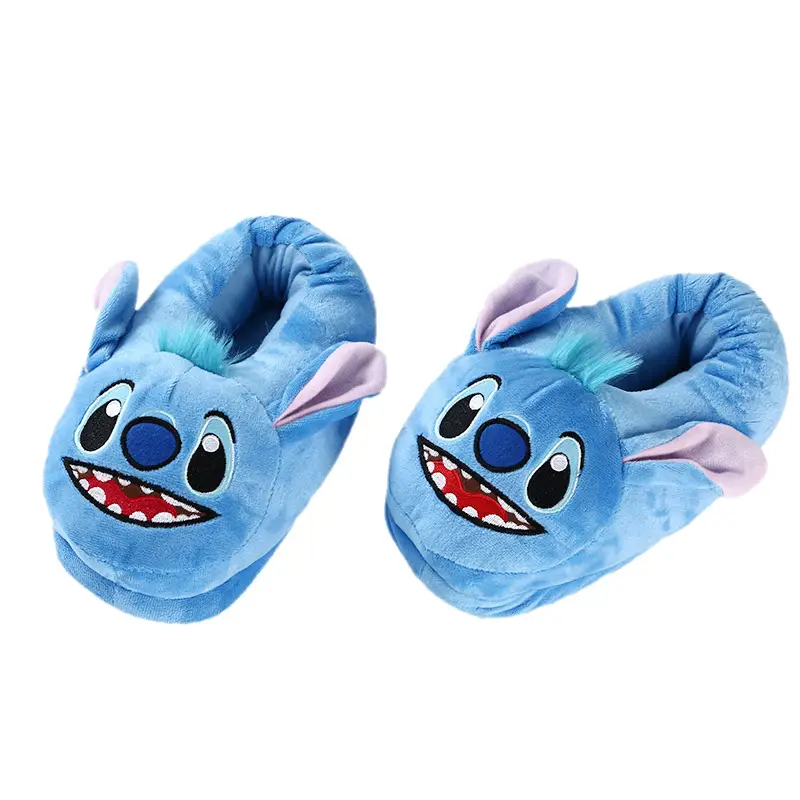 Wholesale Cross-Border New Lilo & Stitch Plush Slippers Cartoon Couple Home Full-Cover Warm Cotton Slippers