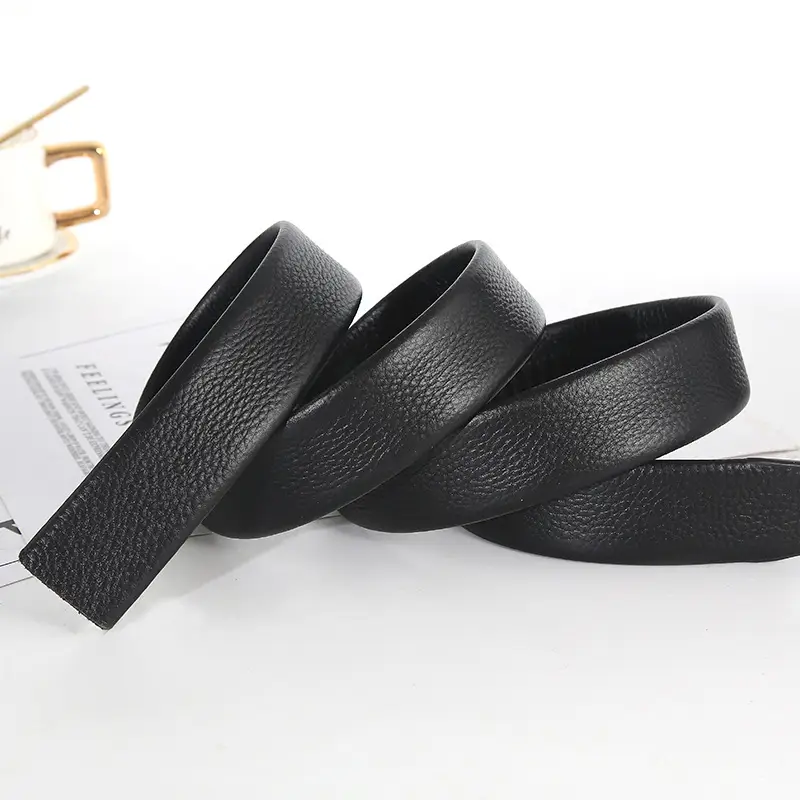 Men's Black Genuine Leather Belt with Automatic Buckle - Image 6