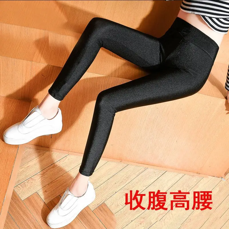 Women's Black High Waist Leggings Large Size - Image 8