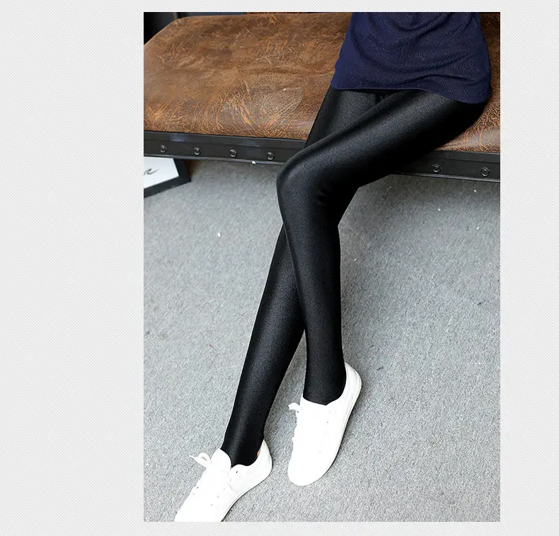 Women's Black High Waist Leggings Large Size — feature 11